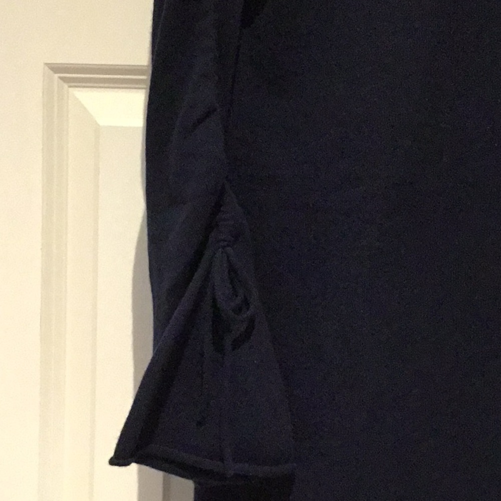 Project navy blue bell sleeve sweater.